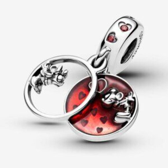 Disney Mickey Mouse & Minnie Mouse Love and Kisses Dangle Charm - Picture 6 of 7